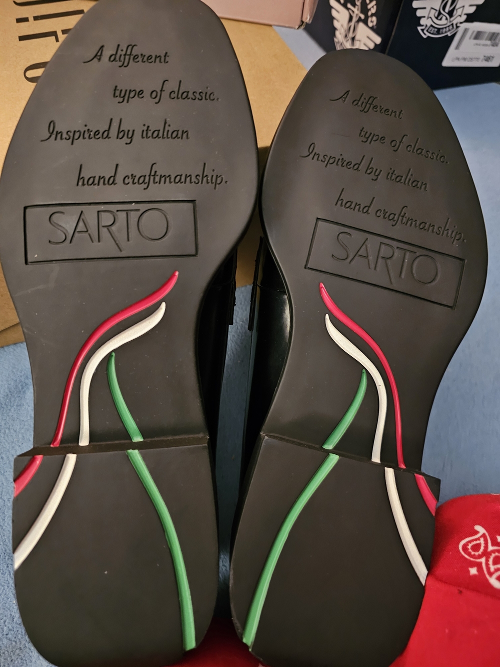 The Franco Sarto Women's Eden Black Patent Studded Penny Loafers - Picture 4 of 10